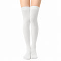 Chaussettes hautes 35-38 blanches en maille unie