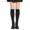 Chaussettes hautes 35-38 en maille noire style uni