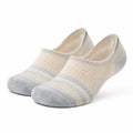 Chaussettes invisibles 35-38 en maille beige et bleu à rayures respirantes