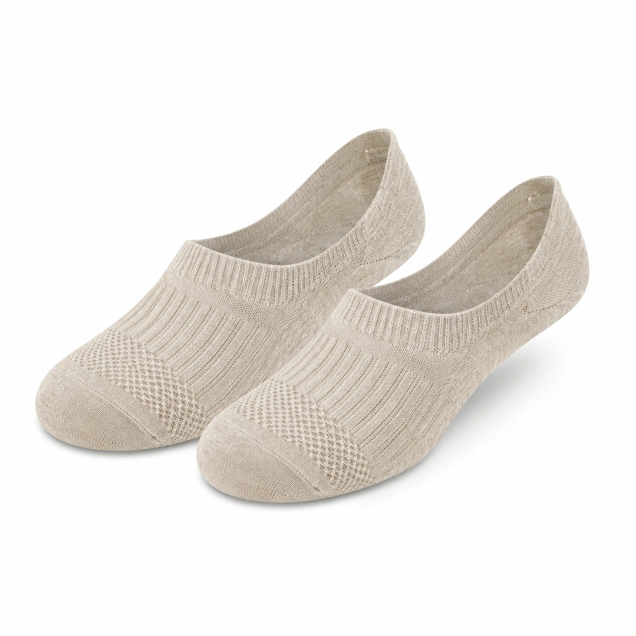 Chaussettes invisibles 43-46 en maille beige - respirantes et extensibles