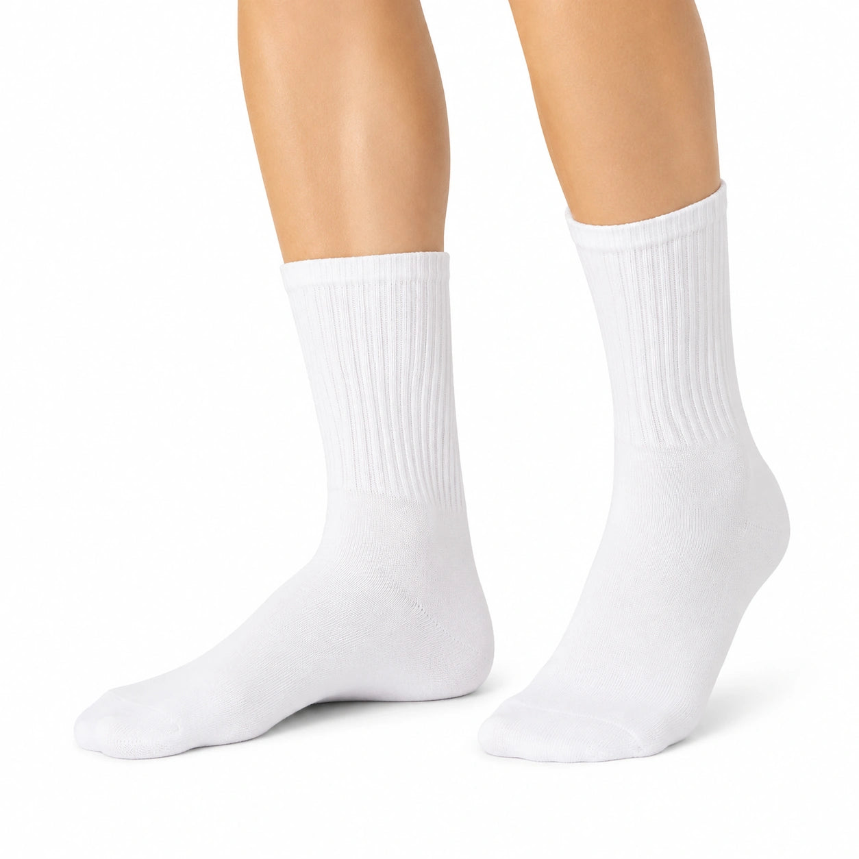 Chaussettes 35-38 en maille blanche côtelée pour usage quotidien