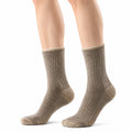 Chaussettes mi-mollet 43-46 beige en maille côtelée style décontracté